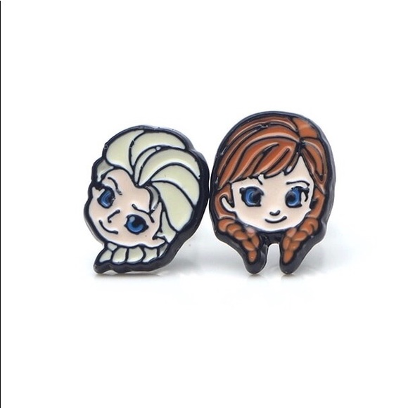Disney Frozen Elsa and Anna Enamel Stud Earrings - Picture 2 of 4